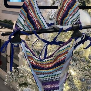 MISSONI 2 PIECE BIKINI SET MULTI COLOR SIZE 46 TOP/BOTTOM